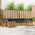 Outdoor-Sofagarnitur 6 pcs Weiß und Anthrazit Massivholz Akazie