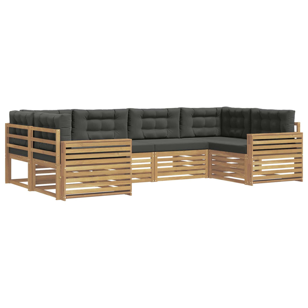 Outdoor-Sofagarnitur 6 pcs Weiß und Anthrazit Massivholz Akazie