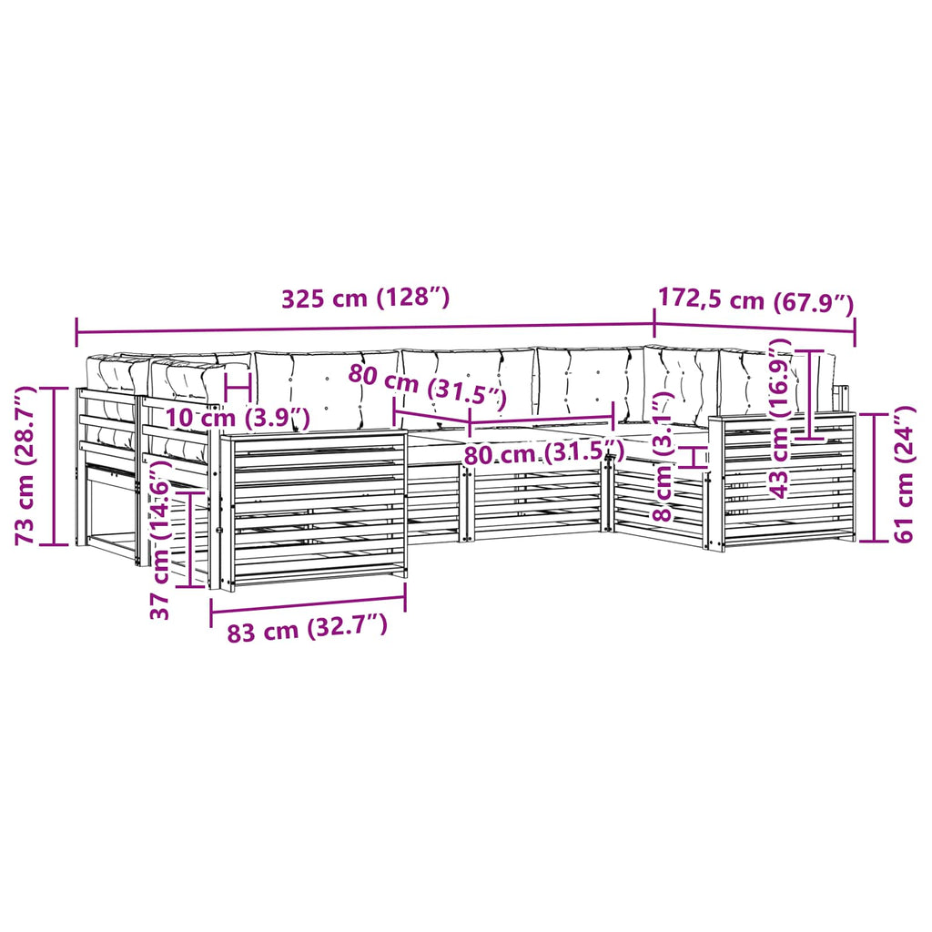 Outdoor-Sofagarnitur 6 pcs Weiß und Anthrazit Massivholz Akazie