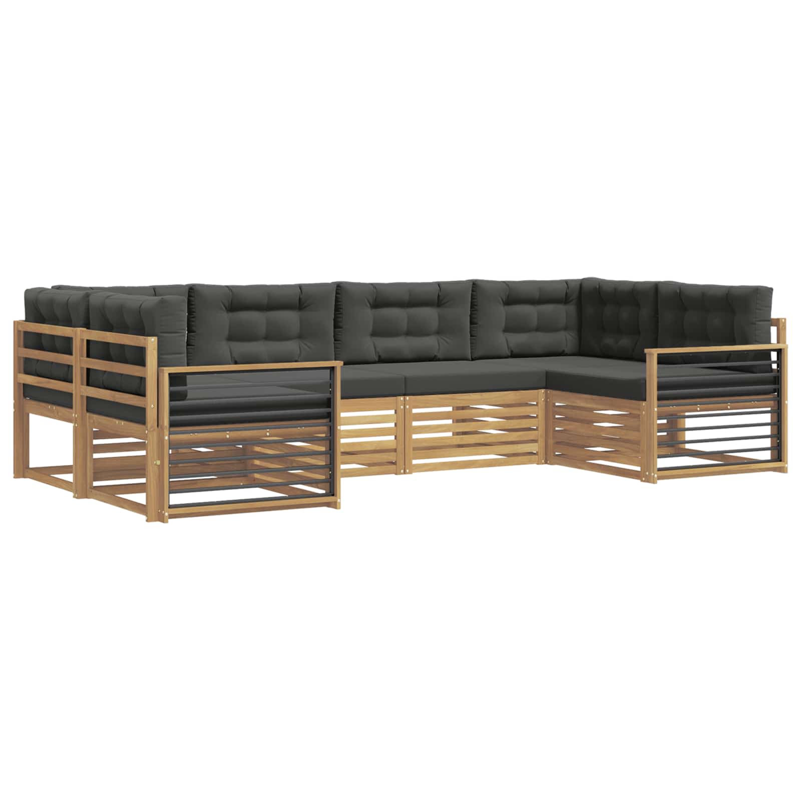 Outdoor-Sofagarnitur mit Kissen 6 pcs Weiß und Anthrazit