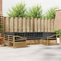 Outdoor-Sofagarnitur 6 pcs Weiß und Anthrazit Polyester