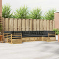 Outdoor-Sofagarnitur 7 pcs Weiß und Anthrazit Polyester