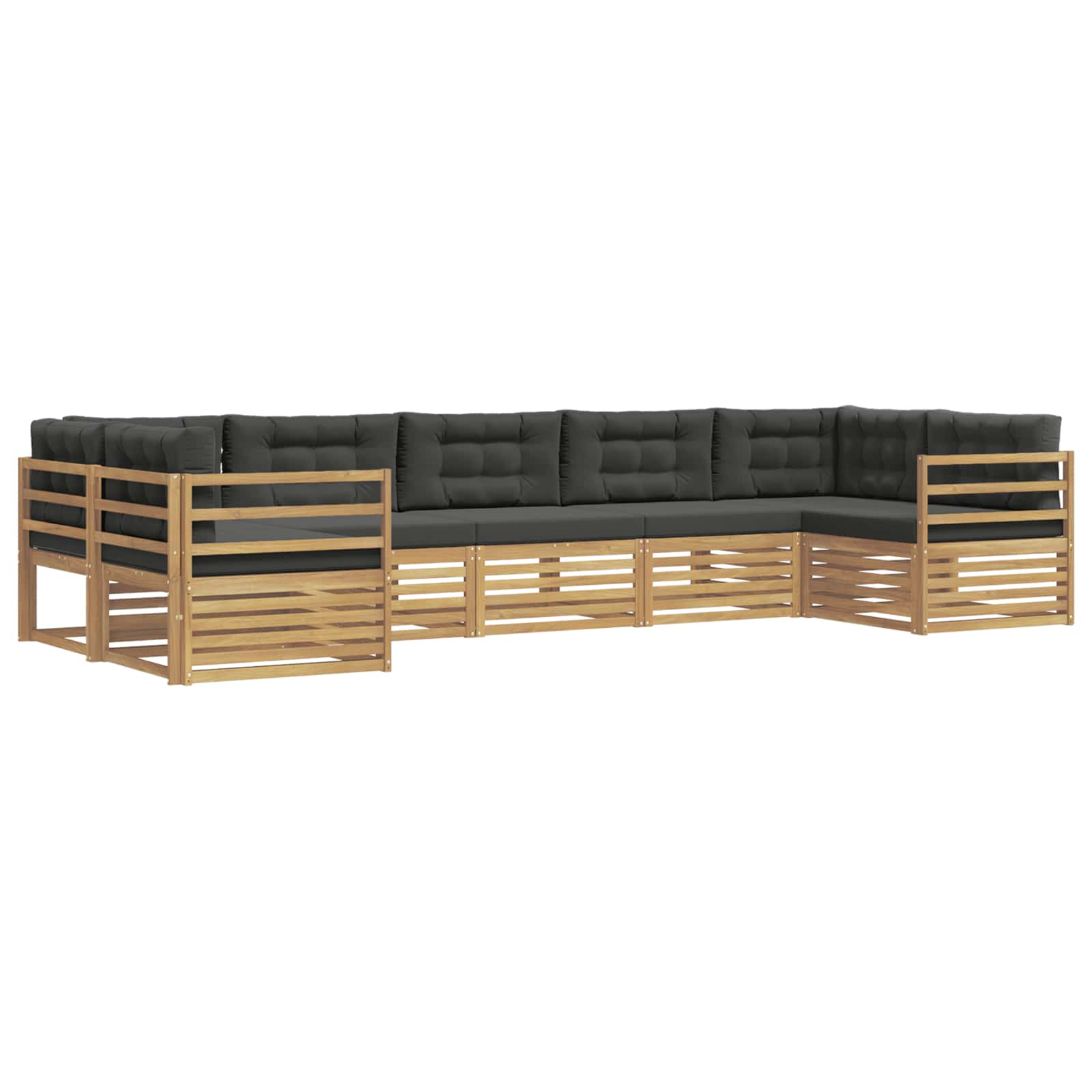 Outdoor-Sofagarnitur 7 pcs Weiß und Anthrazit Polyester