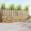 Outdoor-Sofagarnitur mit Kissen 7 pcs Weiß und Beige Polyester