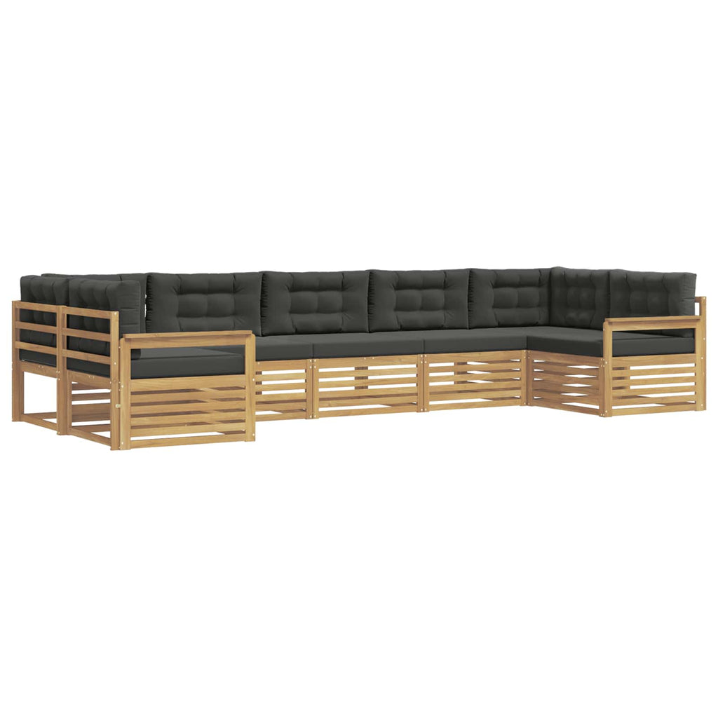 Outdoor-Sofagarnitur mit Kissen 7 pcs Weiß und Anthrazit