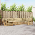 Outdoor-Sofagarnitur mit Kissen 7 pcs Weiß und Beige