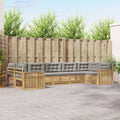Outdoor-Sofagarnitur 7 pcs Weiß und Hellgrau Massivholz Akazie