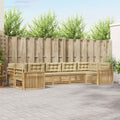 Outdoor-Sofagarnitur 7 pcs Weiß und Beige Massivholz Akazie