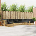 Outdoor-Sofagarnitur 7 pcs Weiß und Anthrazit Massivholz Akazie
