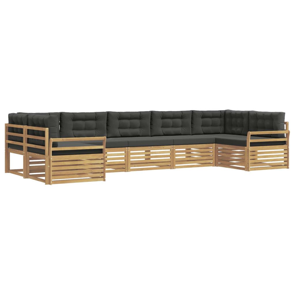 Outdoor-Sofagarnitur 7 pcs Weiß und Anthrazit Massivholz Akazie