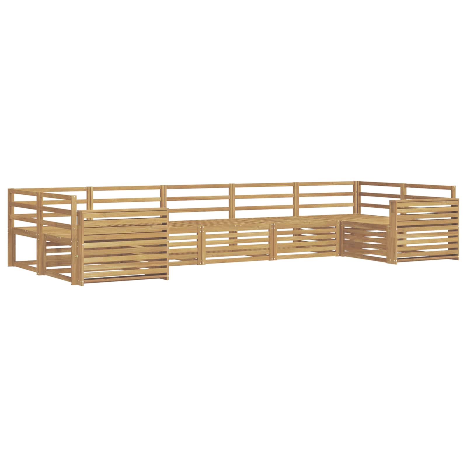Outdoor-Sofagarnitur 7 pcs Weiß Massivholz Akazie