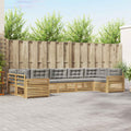 Outdoor-Sofagarnitur 7 pcs Weiß und Hellgrau Massivholz Akazie