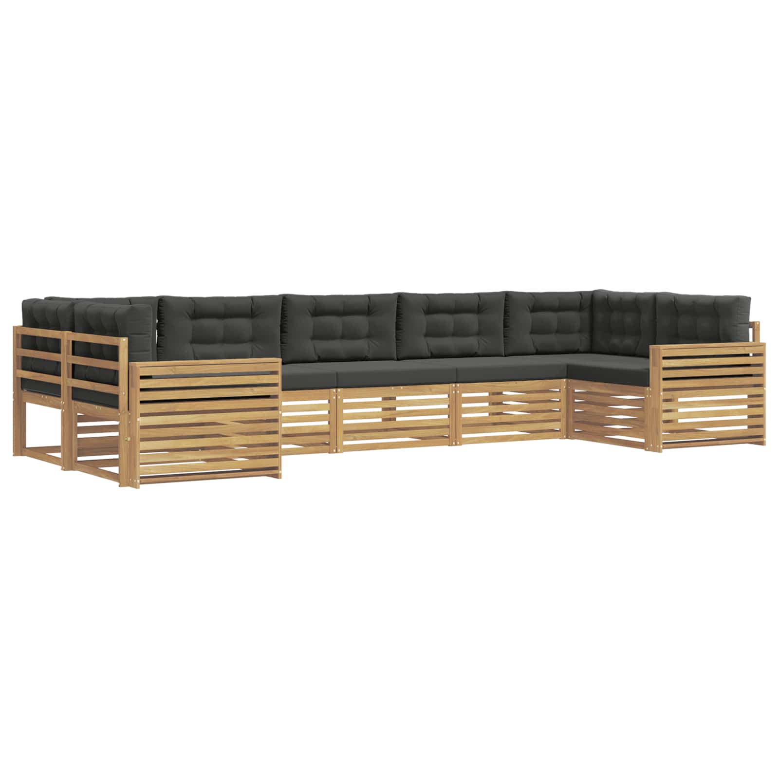 Outdoor-Sofagarnitur 7 pcs Weiß und Anthrazit Massivholz Akazie