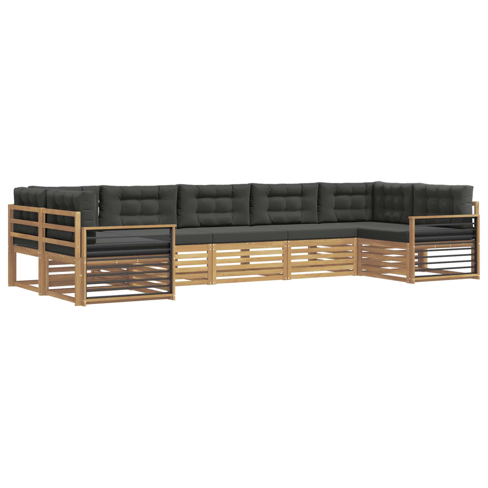 Outdoor-Sofagarnitur mit Kissen 7 pcs Weiß und Anthrazit