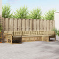 Outdoor-Sofagarnitur mit Kissen 7 pcs Weiß und Beige