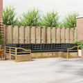 Outdoor-Sofagarnitur 7 pcs Weiß und Anthrazit Polyester