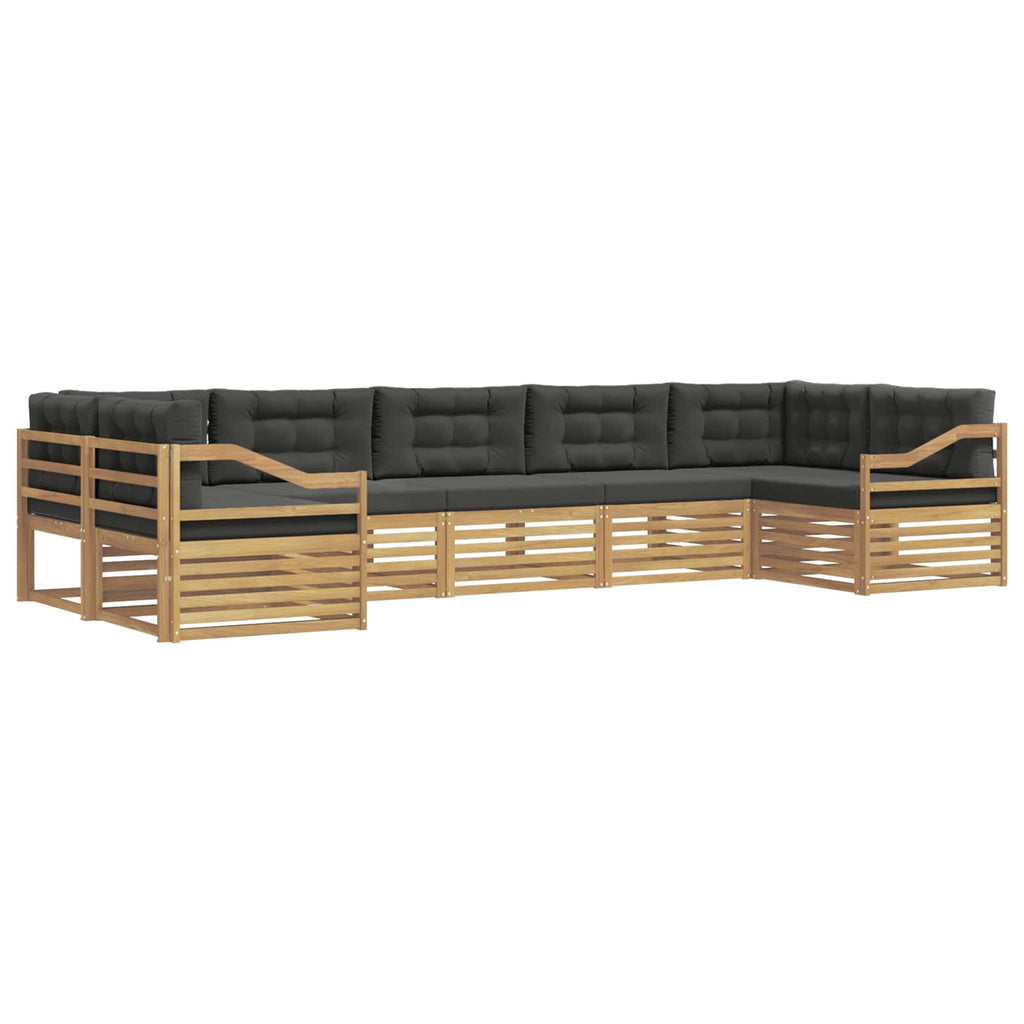 Outdoor-Sofagarnitur 7 pcs Weiß und Anthrazit Polyester