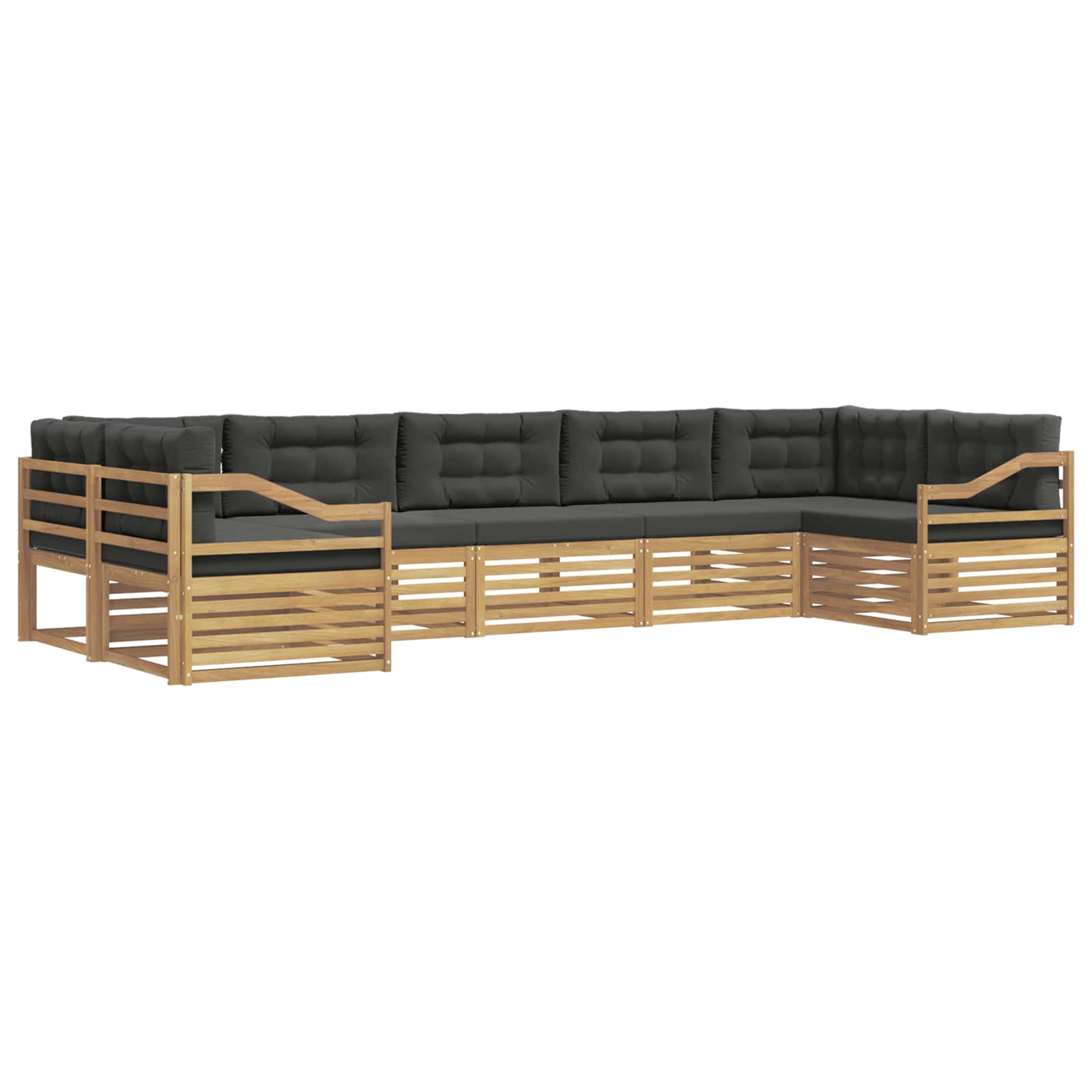 Outdoor-Sofagarnitur 7 pcs Weiß und Anthrazit Polyester
