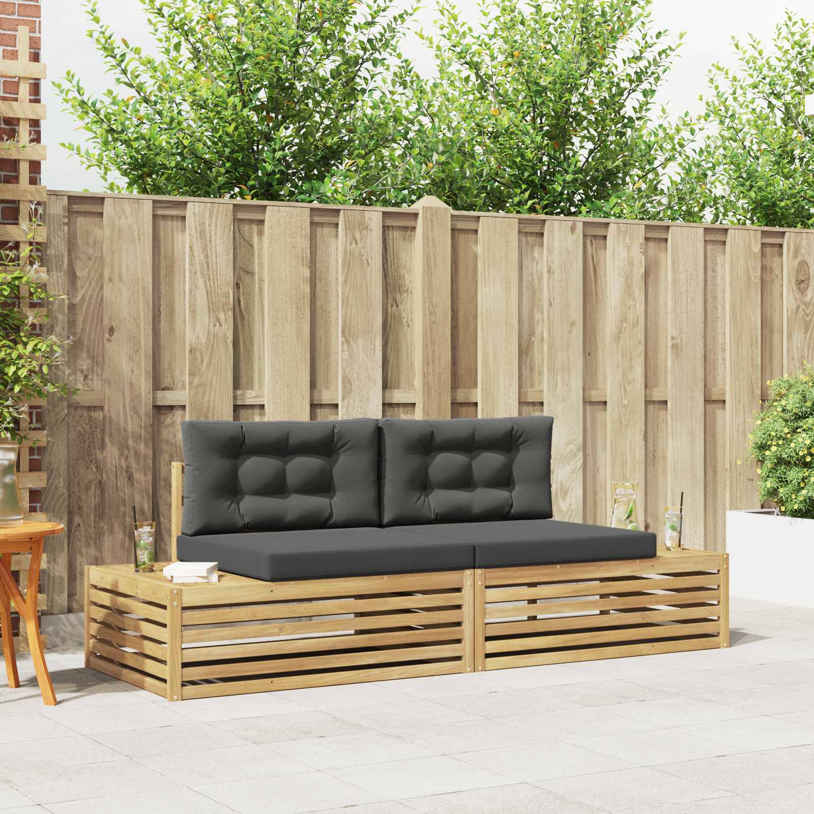 Outdoor-Sofagarnitur Weiß 230,5 x 83 x 73 cm Polyester