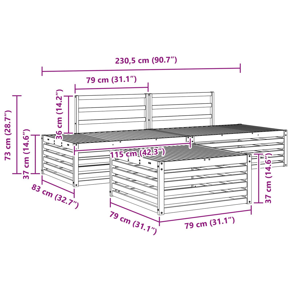 Outdoor-Sofagarnitur 4 Stück