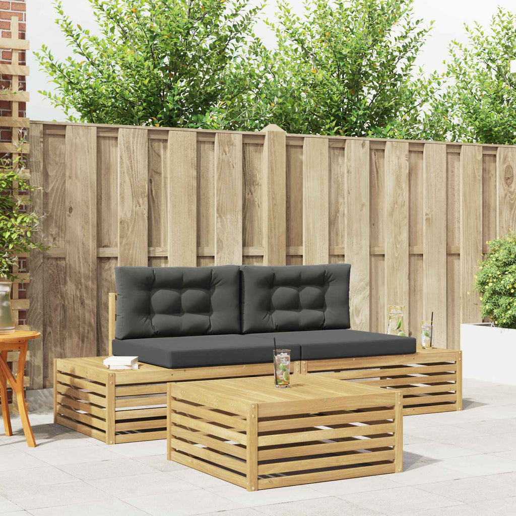 3 Stück Outdoor-Sofagarnitur Polyester Weiß