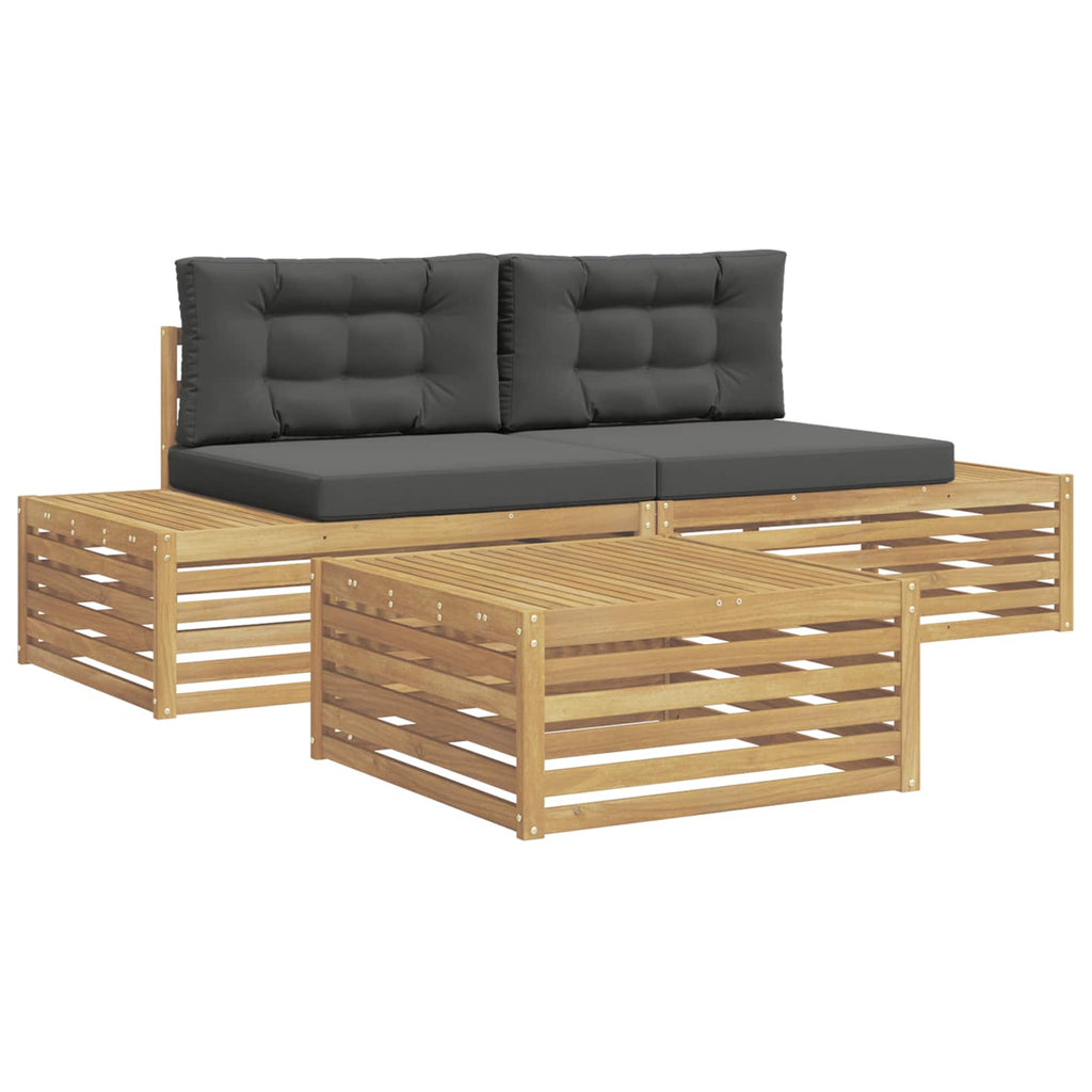 3 Stück Outdoor-Sofagarnitur Polyester Weiß