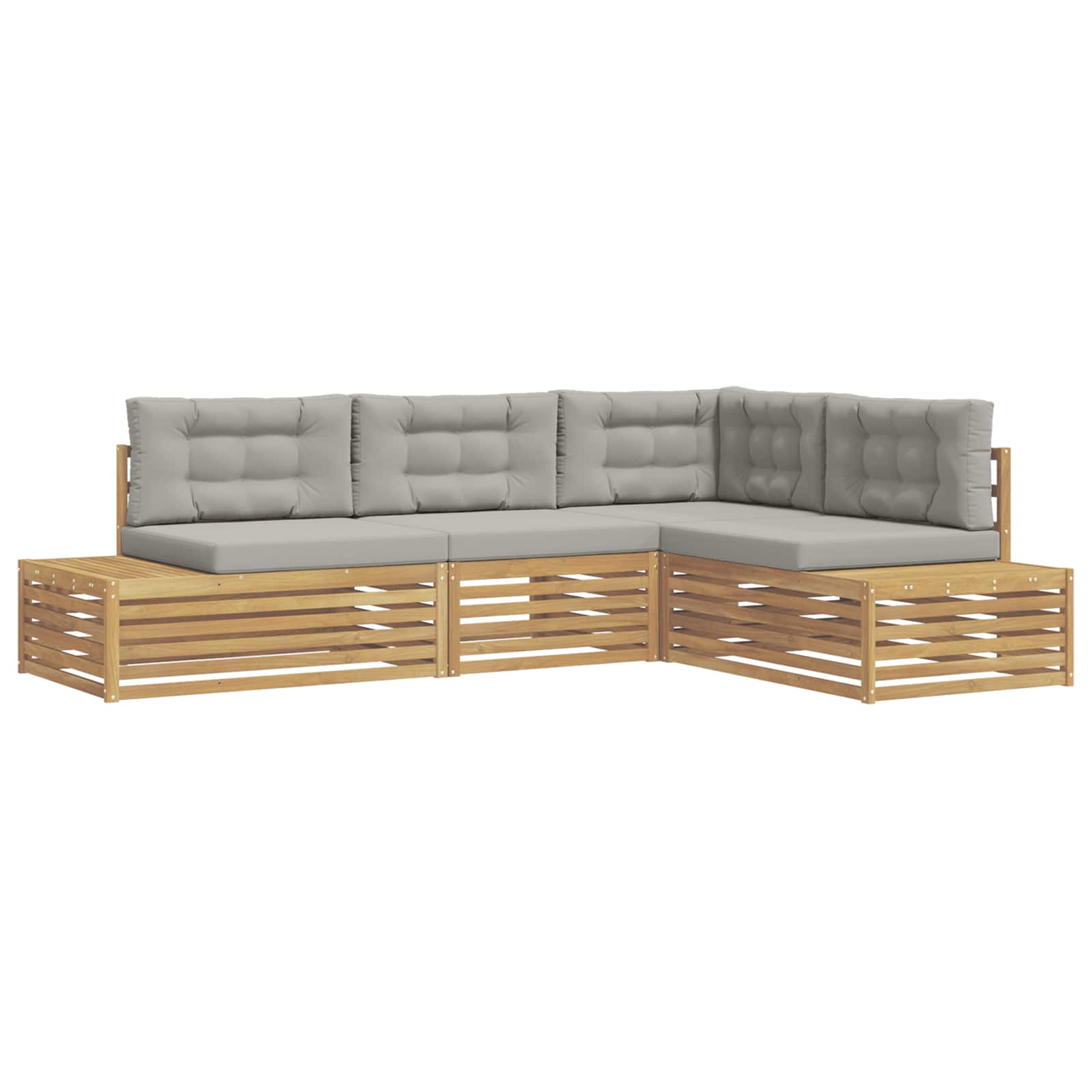 4 Stück Outdoor-Sofagarnitur Polyester Weiß