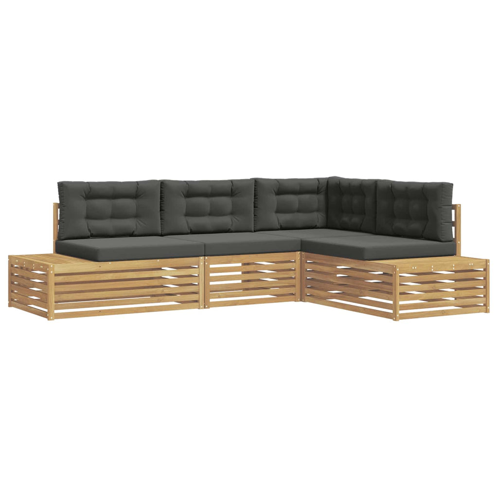 4 Stück Outdoor-Sofagarnitur Polyester Weiß