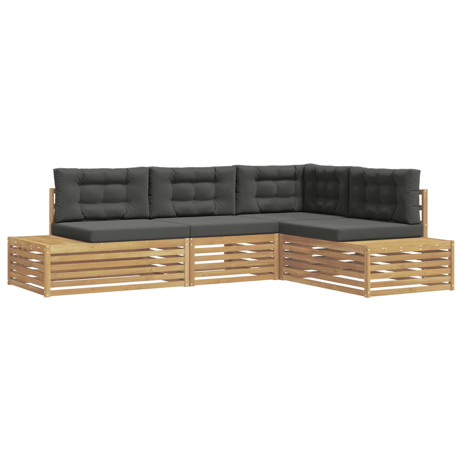 4 Stück Outdoor-Sofagarnitur Polyester Weiß