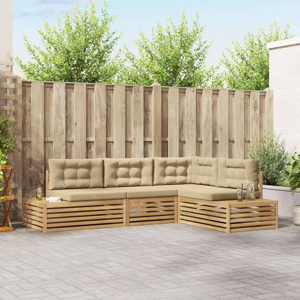 4 Stück Outdoor-Sofagarnitur Polyester Weiß