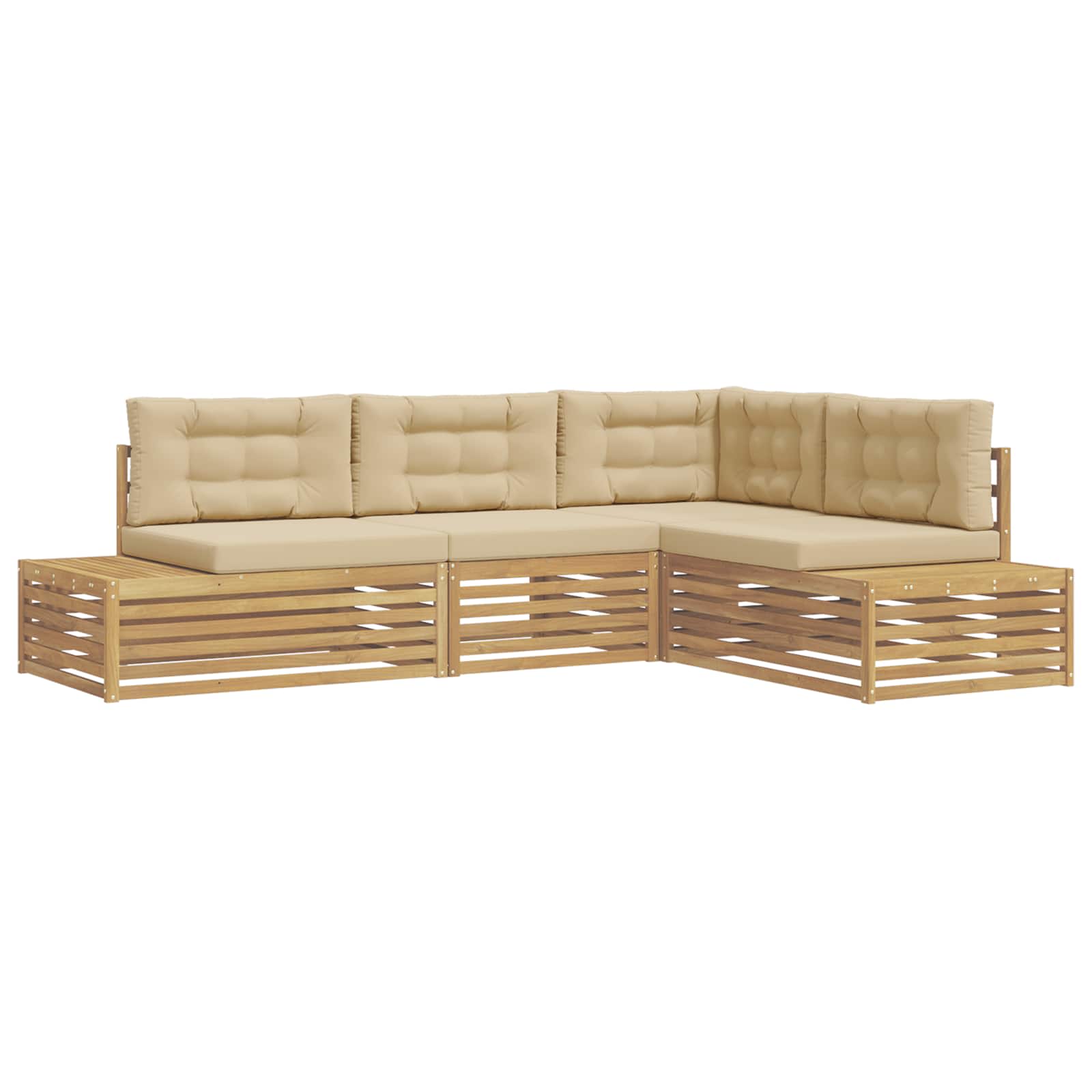 4 Stück Outdoor-Sofagarnitur Polyester Weiß