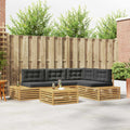 5 Stück Outdoor-Sofagarnitur Polyester Weiß
