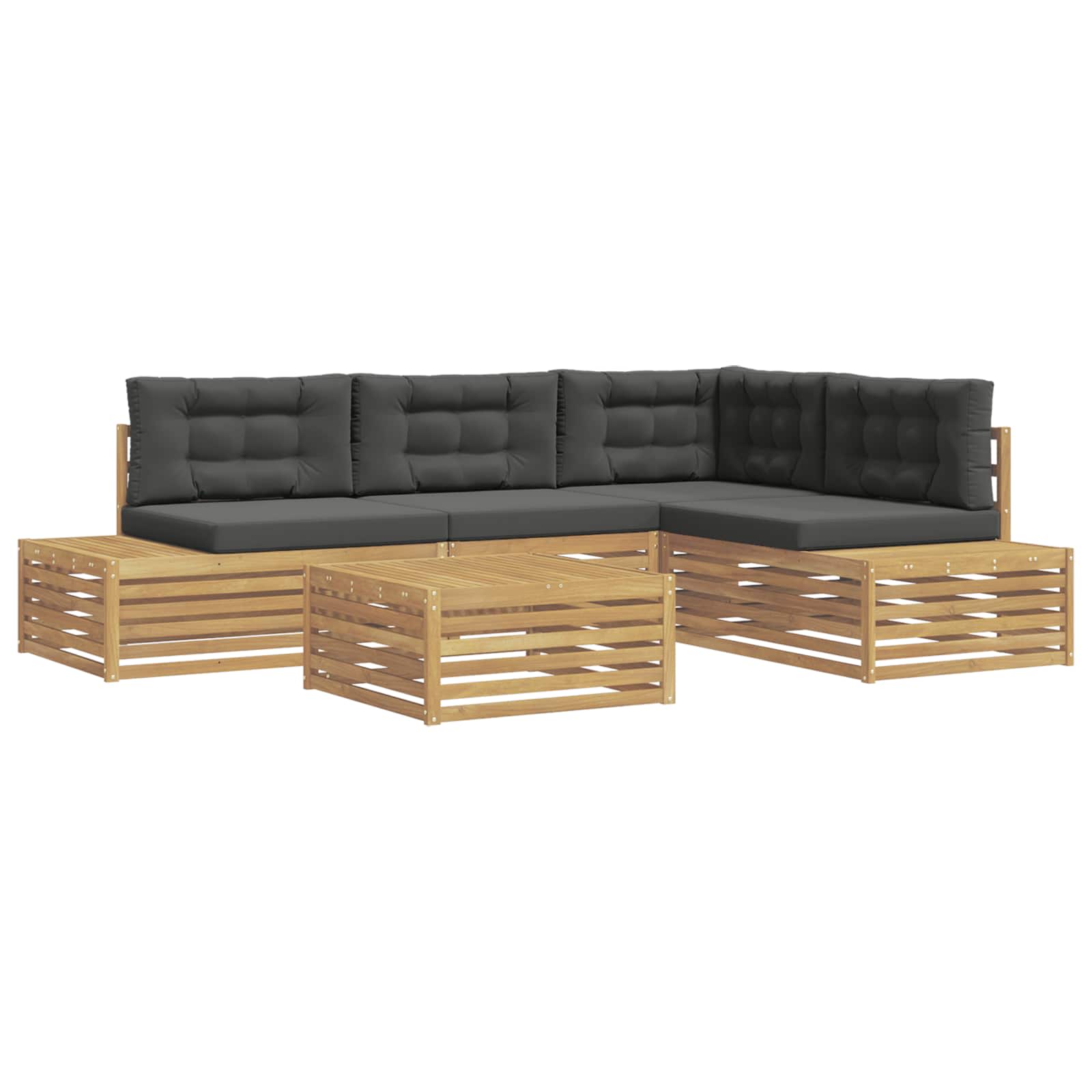 5 Stück Outdoor-Sofagarnitur Polyester Weiß