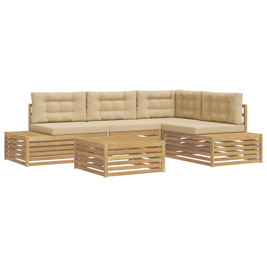 5 Stück Outdoor-Sofagarnitur Polyester Weiß