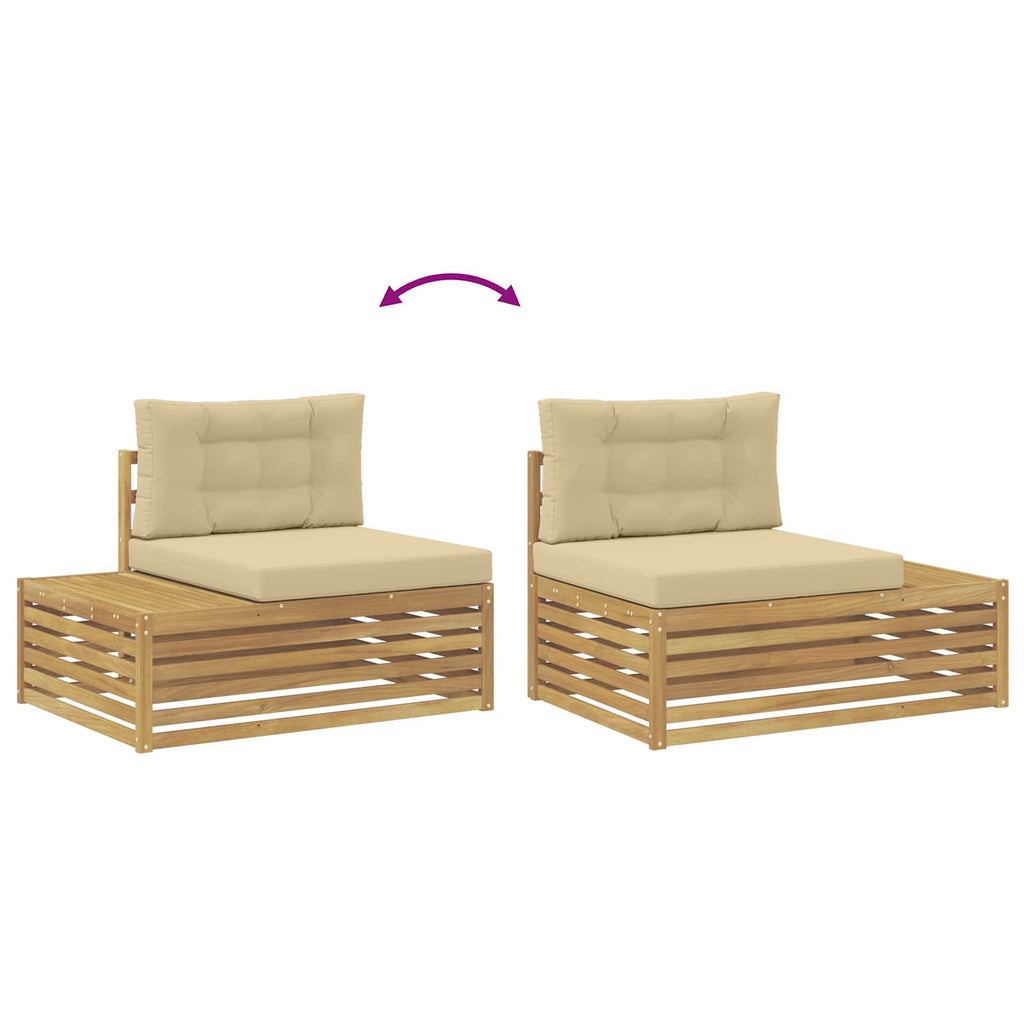 5 Stück Outdoor-Sofagarnitur Polyester Weiß