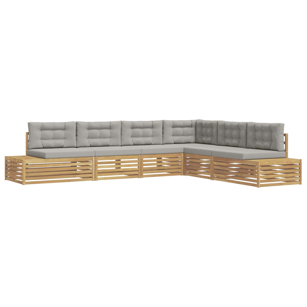 6 Stück Outdoor-Sofagarnitur Polyester Weiß