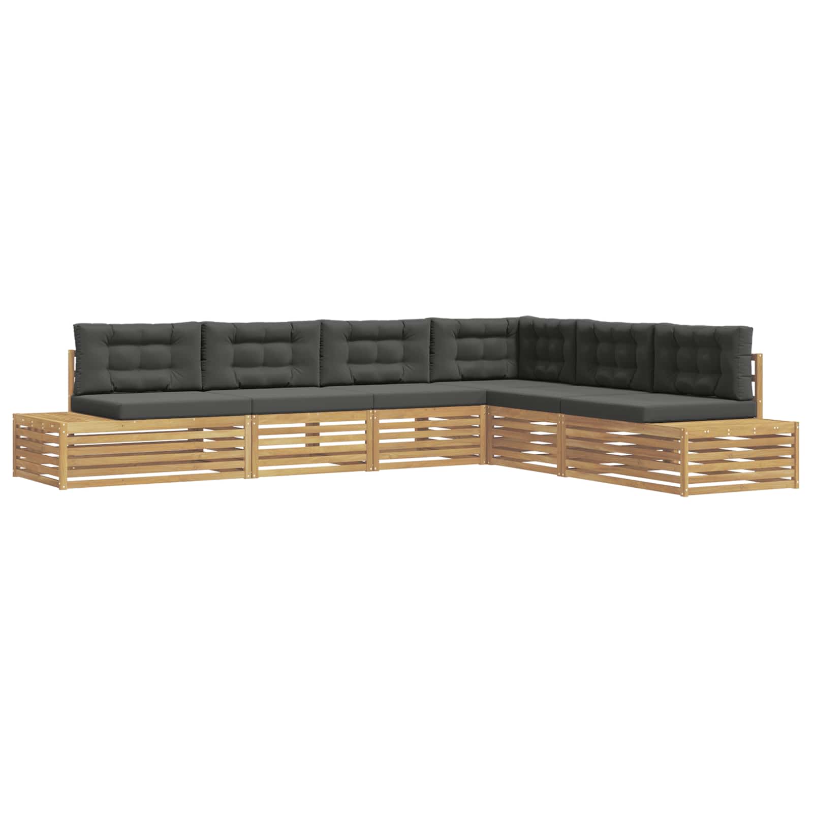6 Stück Outdoor-Sofagarnitur Polyester Weiß