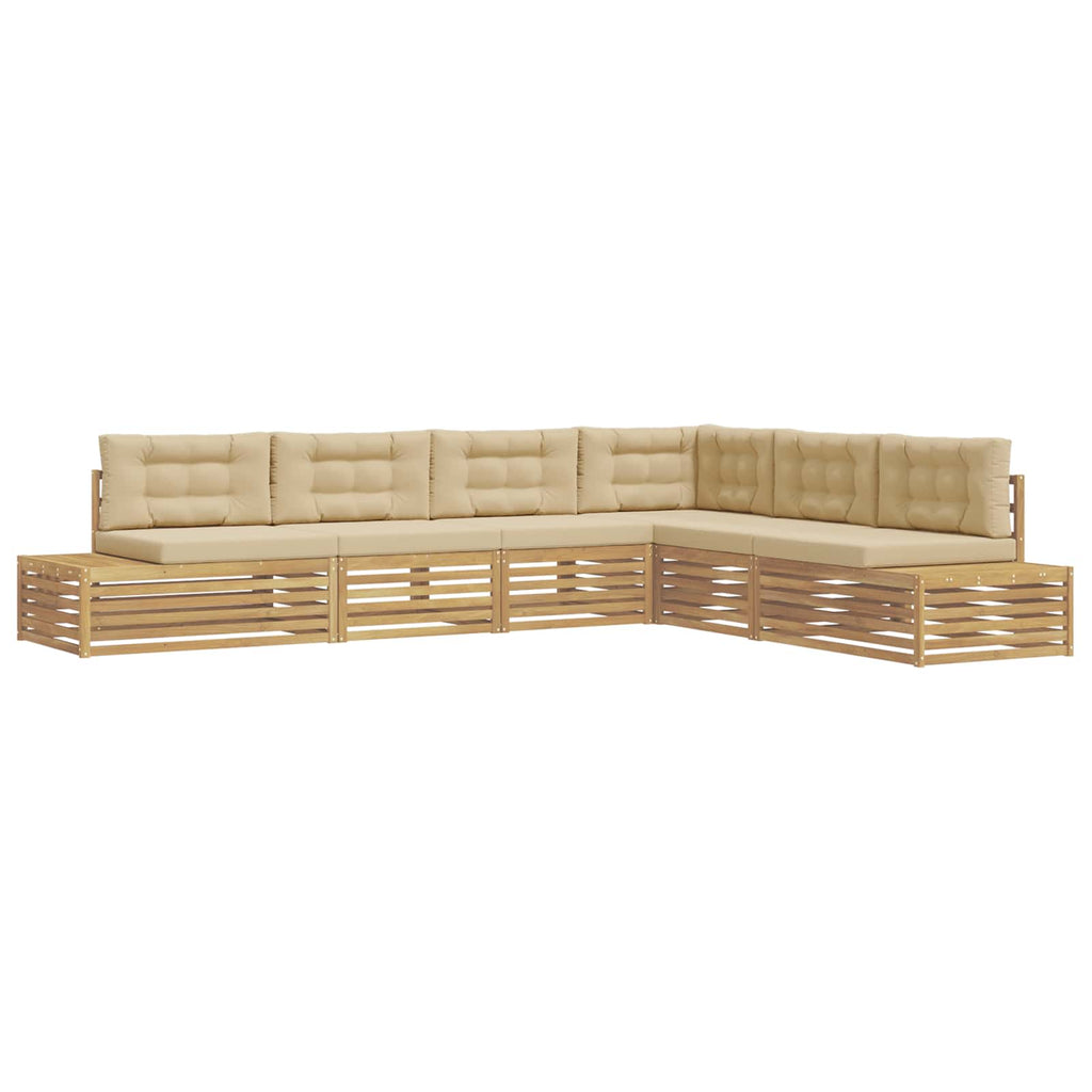 6 Stück Outdoor-Sofagarnitur Polyester Weiß