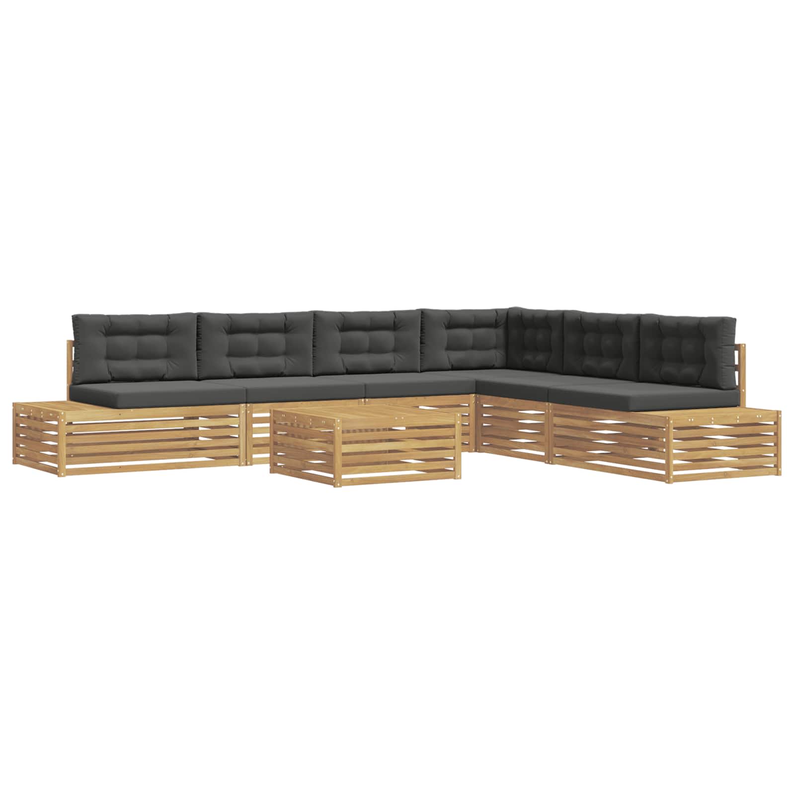7 Stück Outdoor-Sofagarnitur Polyester Weiß