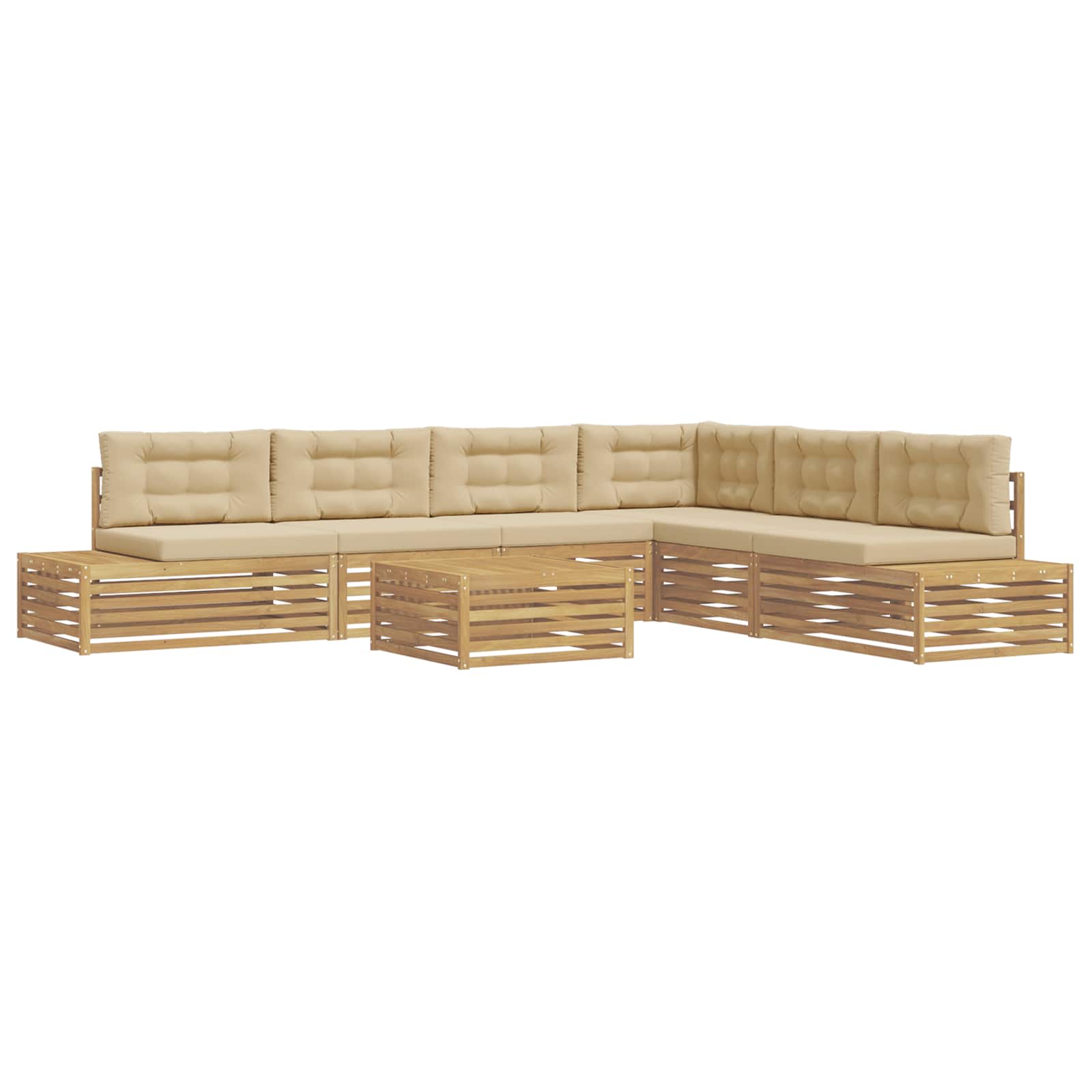 7 Stück Outdoor-Sofagarnitur Polyester Weiß
