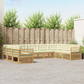 Outdoor-Sofagarnitur 9 pcs Weiß und Creme 404 x 245,5 x 73 cm