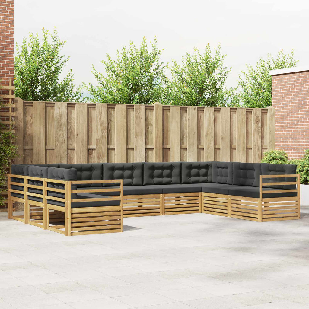 Outdoor-Sofagarnitur 9 pcs Weiß und Anthrazit