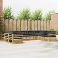 Outdoor-Sofagarnitur 9 pcs Weiß und Anthrazit