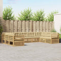 Outdoor-Sofagarnitur 9 pcs Weiß und Beige 404 x 245,5 x 73 cm