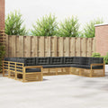 Outdoor-Sofagarnitur 9 pcs Weiß und Anthrazit Massivholz Akazie