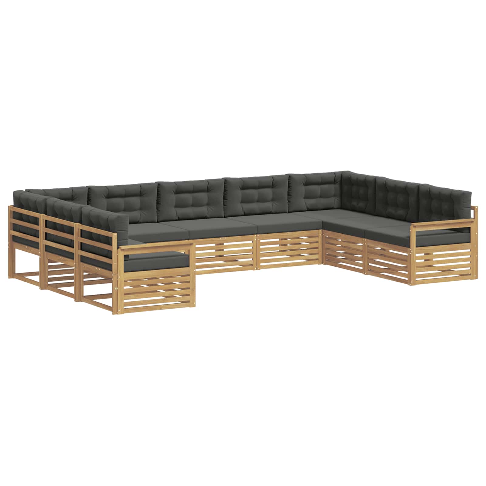 Outdoor-Sofagarnitur 9 pcs Weiß und Anthrazit Massivholz Akazie
