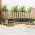 Outdoor-Sofagarnitur 9 pcs Weiß und Anthrazit Massivholz Akazie
