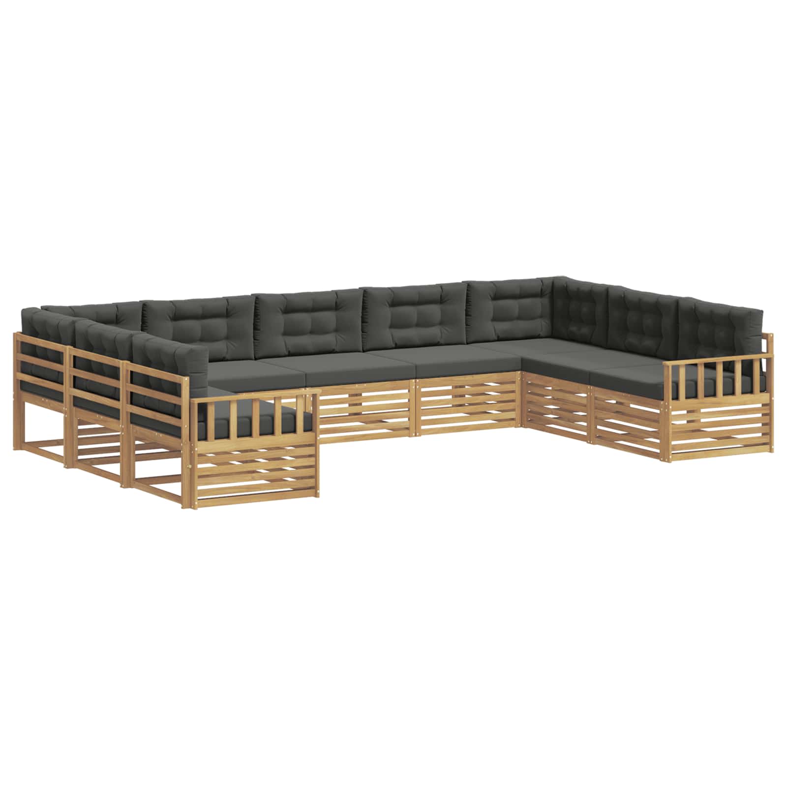 Outdoor-Sofagarnitur 9 pcs Weiß und Anthrazit Massivholz Akazie