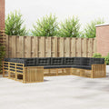 Outdoor-Sofagarnitur 9 pcs Weiß und Anthrazit Massivholz Akazie