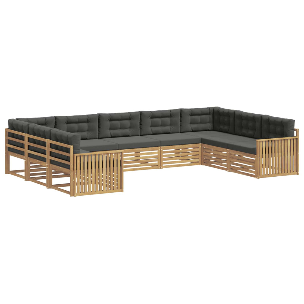 Outdoor-Sofagarnitur 9 pcs Weiß und Anthrazit Massivholz Akazie